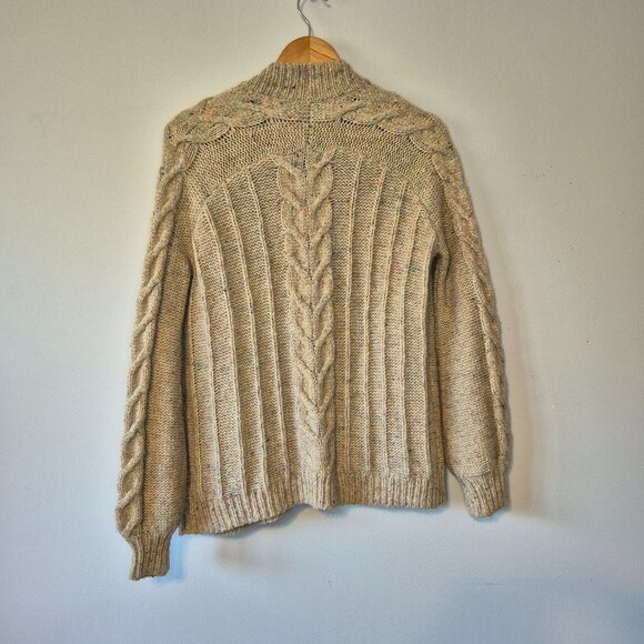 Madewell Wool, Alpaca, Silk Blend Cable Knit Open Cardigan Oversized XXS - Picture 6 of 10